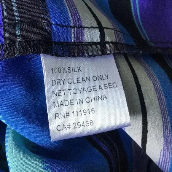 Yumi Kim Lizzie silk blouse blue stripe tab sleeves Size XS - Picture 5 of 7